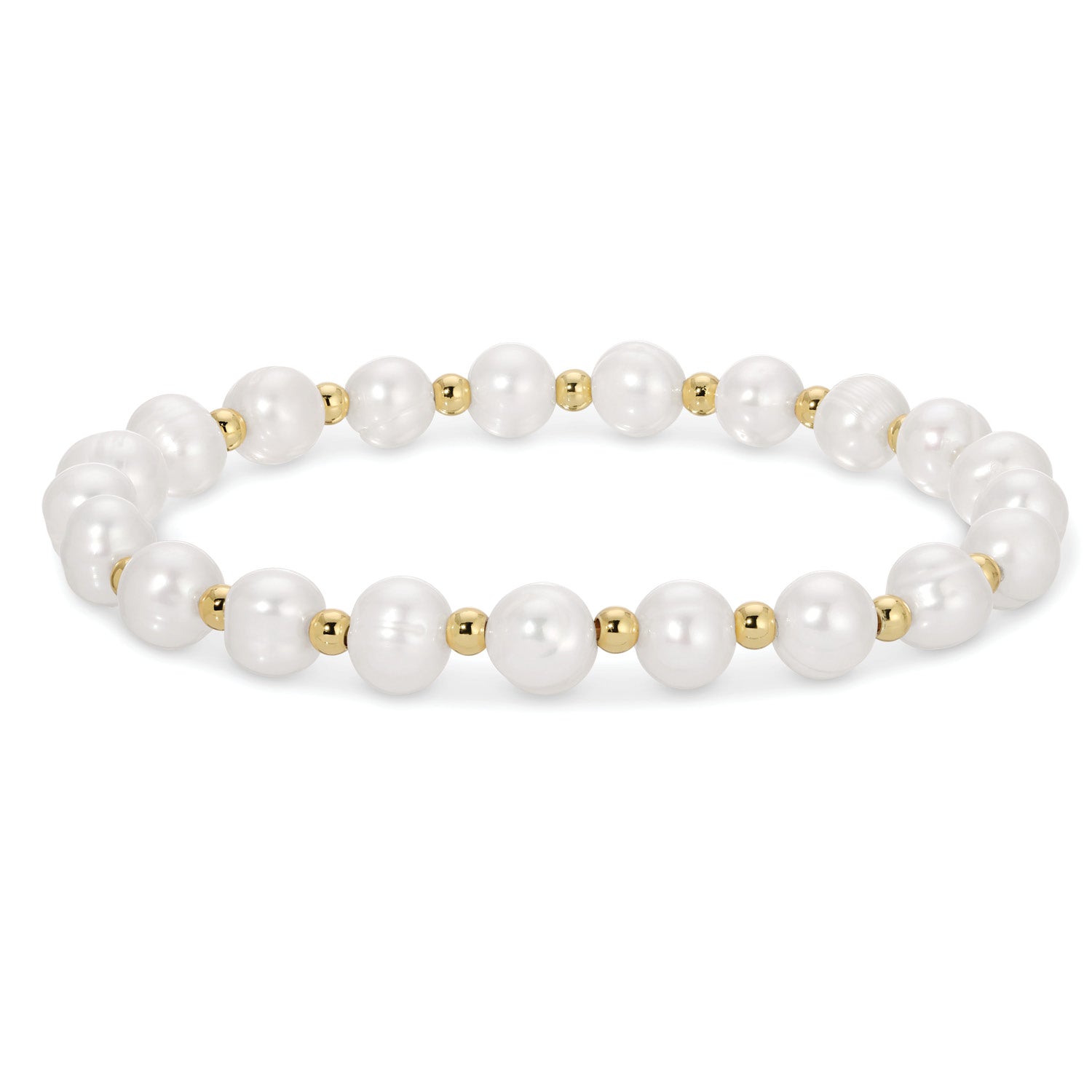 Pearls Please! Pearl and Bead Stretch Bracelet - Splendid Iris