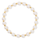 Pearls Please! Pearl and Bead Stretch Bracelet - Splendid Iris