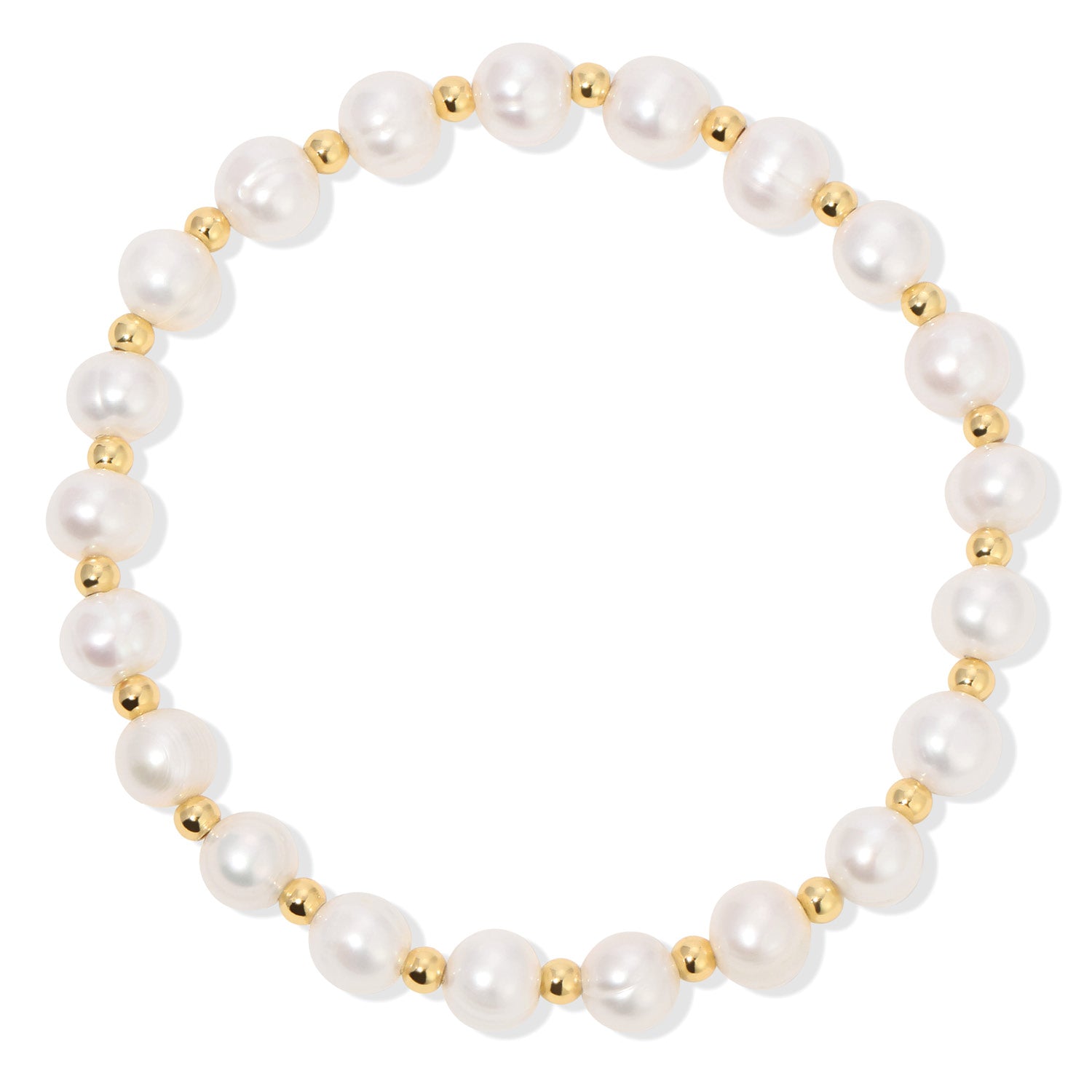 Pearls Please! Pearl and Bead Stretch Bracelet - Splendid Iris