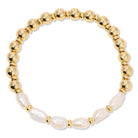 Perfectly Accented Pearl Stretch Bracelet - Splendid Iris