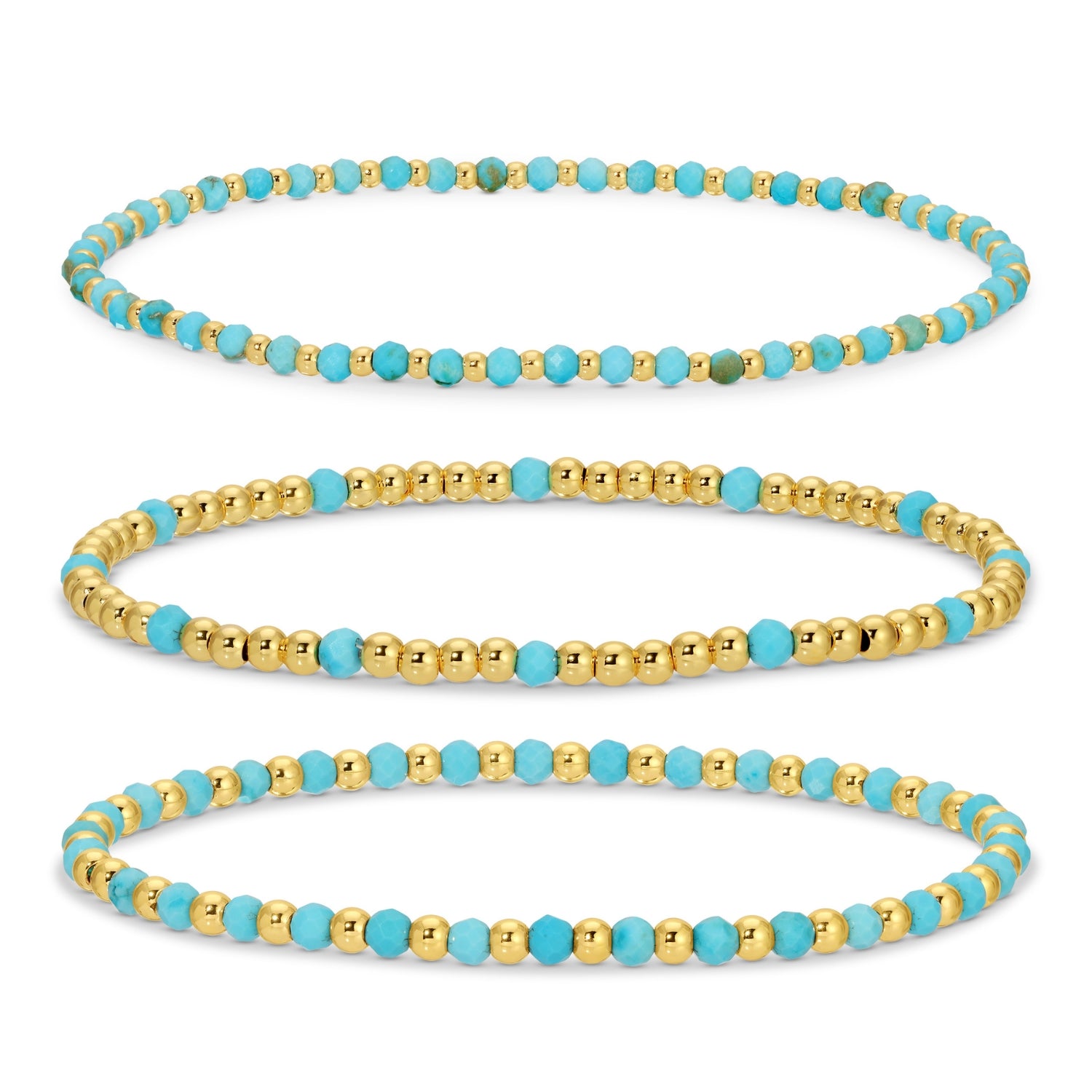 Set/3 Turquoise Beaded Bracelets - Splendid Iris