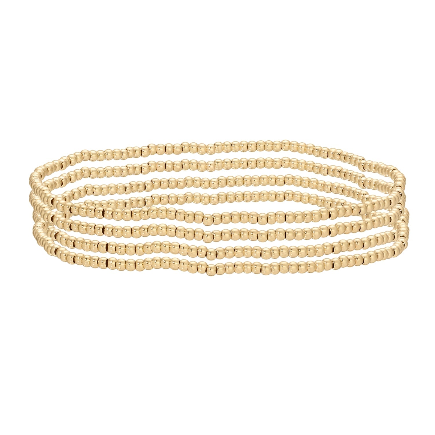 Set/4 Gold Stretch Bracelets (2mm) - Splendid Iris