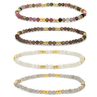 Set/4 Stretch Stone Bracelets - Splendid Iris