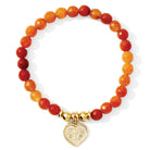 Stretch Stone Bracelet With Heart Cross Charm - Splendid Iris