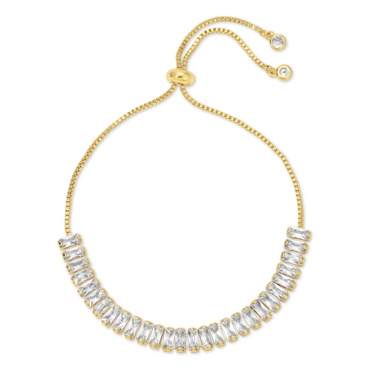 Baguette Faux Diamond Pulley Bracelet - Splendid Iris