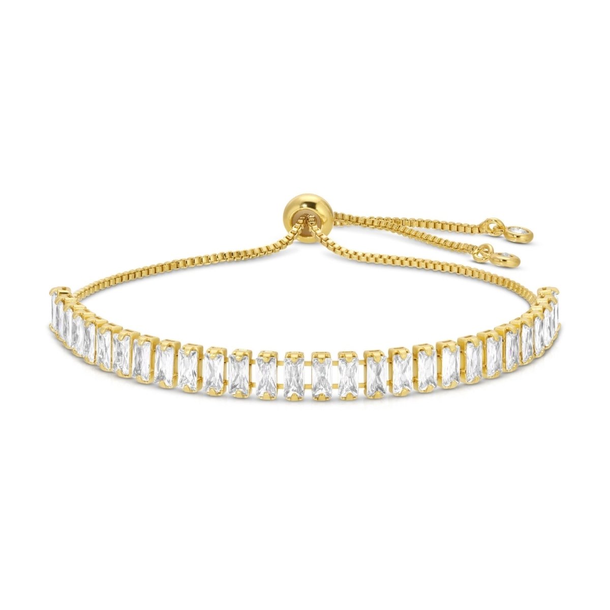 Baguette Faux Diamond Pulley Bracelet - Splendid Iris