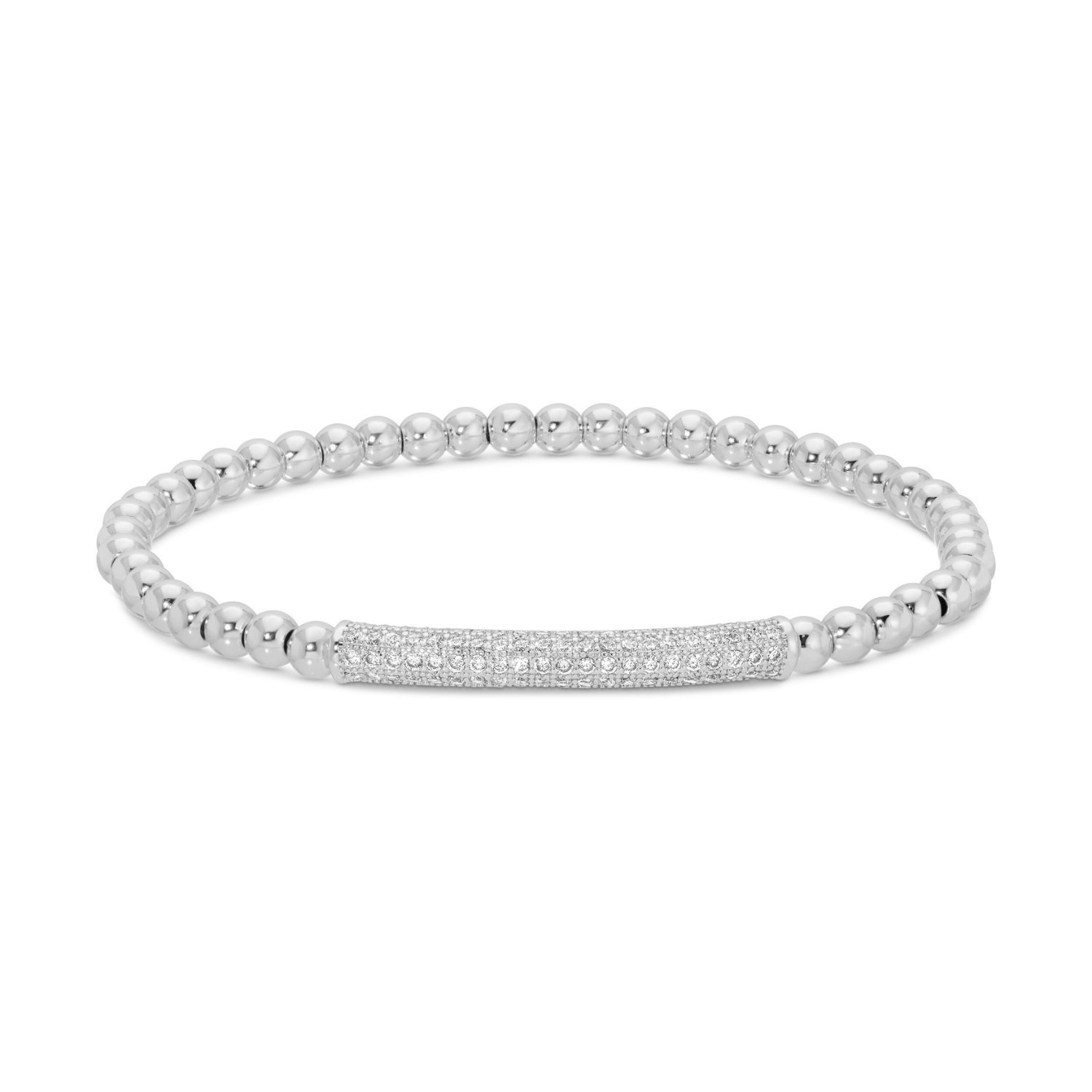 Curved Pave Bar Stretch Bracelet - Splendid Iris