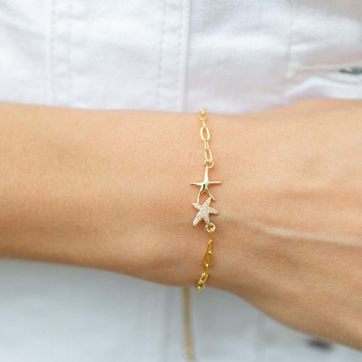Double Starfish Pulley Bracelet - Splendid Iris