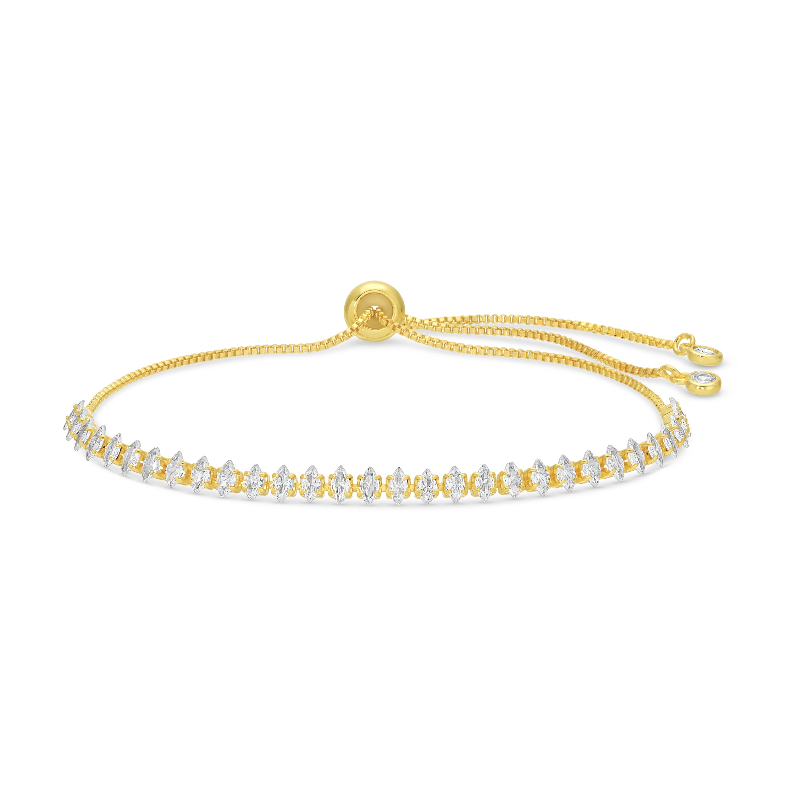 Pulley Tennis Bracelet With Narrow CZ - Splendid Iris