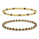 Set/2, 3mm Bead and Stone Stretch Bracelets - Splendid Iris