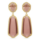 Charlotte, Long Double Drop Stone Stud Earrings - Splendid Iris