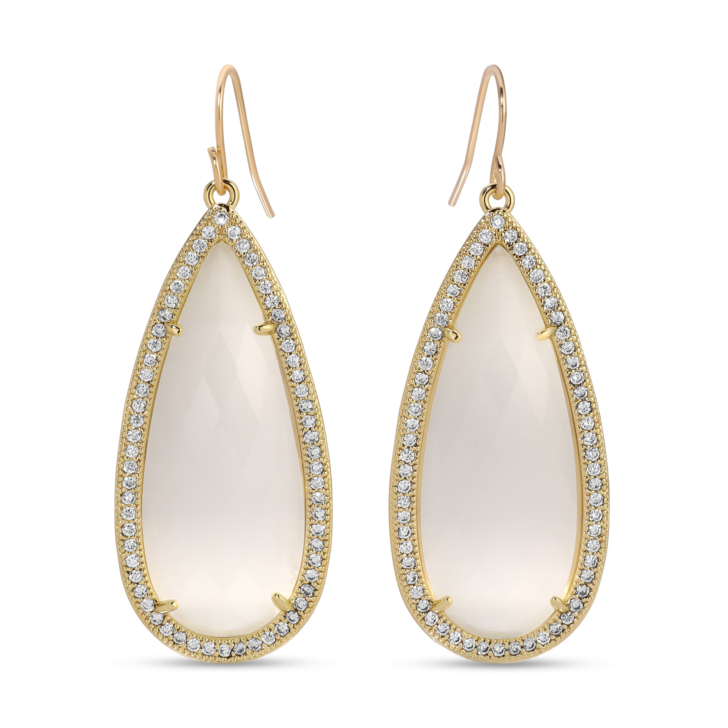 Phoebe, Long Shimmer Stone Earrings - Splendid Iris