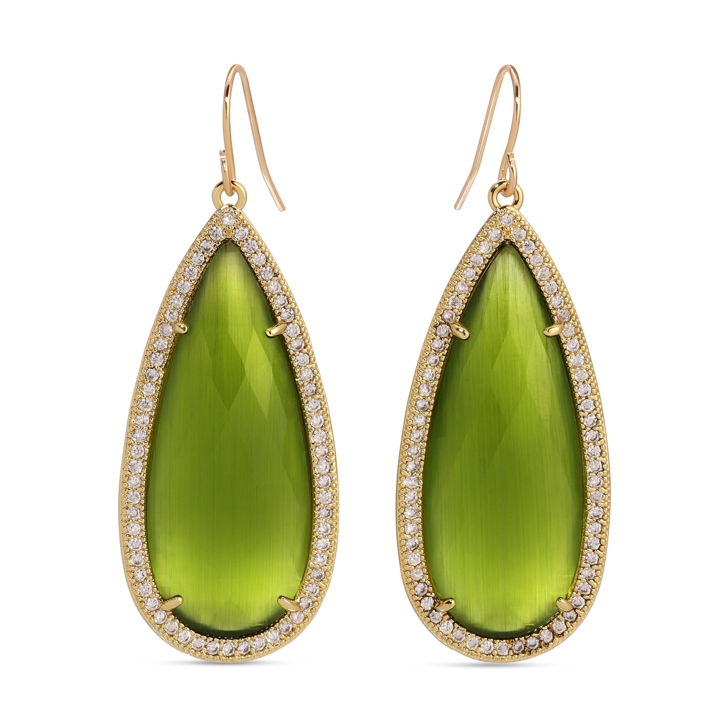 Phoebe, Long Shimmer Stone Earrings - Splendid Iris