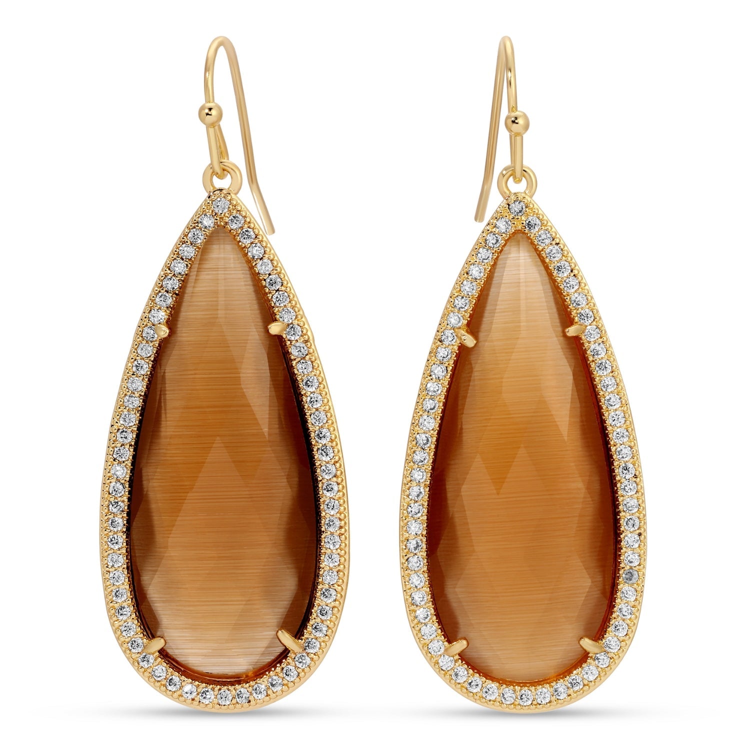 Phoebe, Long Shimmer Stone Earrings - Splendid Iris