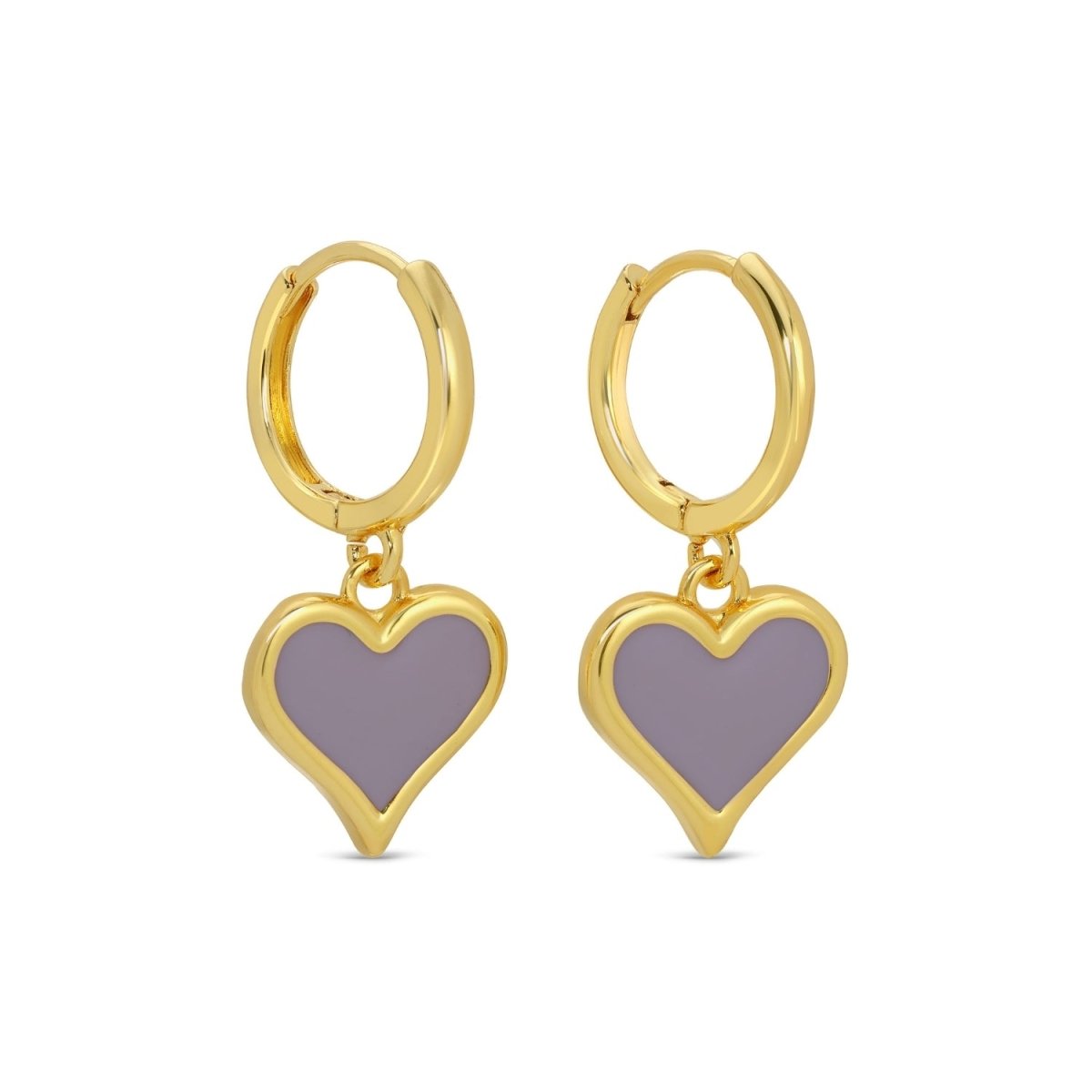 Colorful Heart Drop Huggies - Splendid Iris