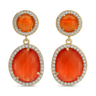 Clementine, Pave Stone Double Drop Earrings - Splendid Iris