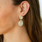 Clementine, Pave Stone Double Drop Earrings - Splendid Iris