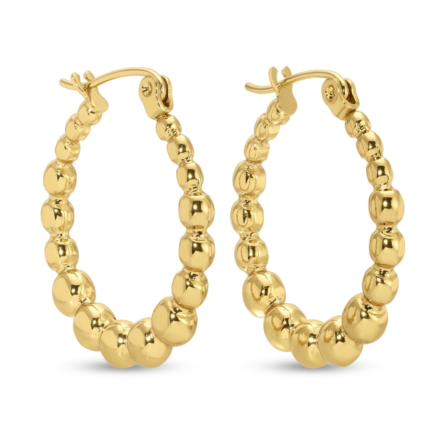 Beaded Vibe Latch Back Hoops - Splendid Iris