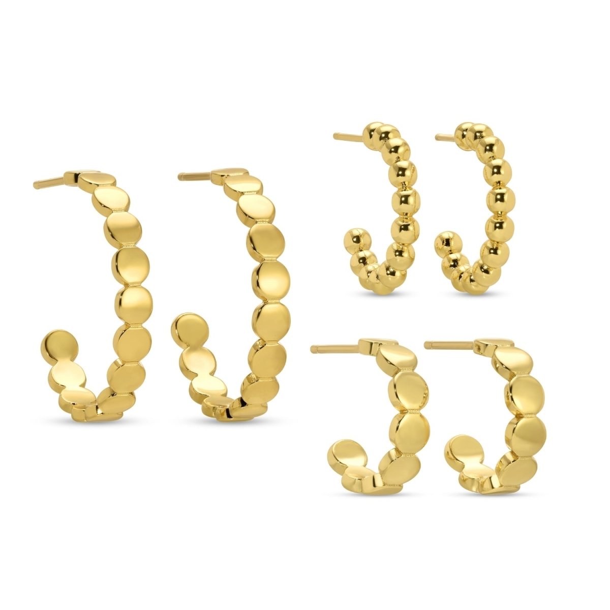 Combo 3 - Assorted Dot Hoops - Splendid Iris