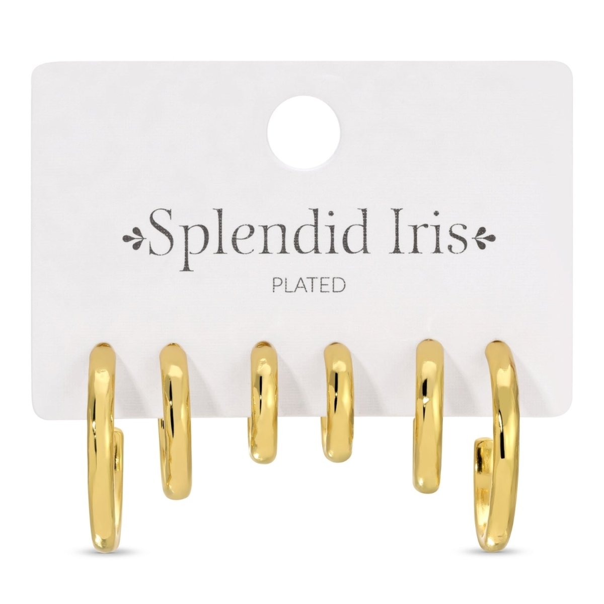 Combo 3 - Graduating Textured Hoops - Splendid Iris