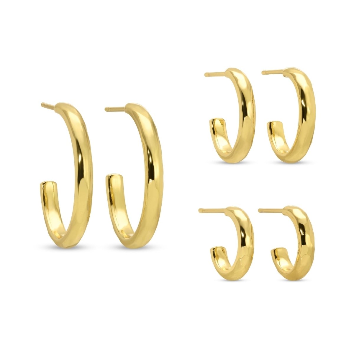 Combo 3 - Graduating Textured Hoops - Splendid Iris
