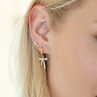 CZ Bow Studs on Velvet Gift Tag - Splendid Iris