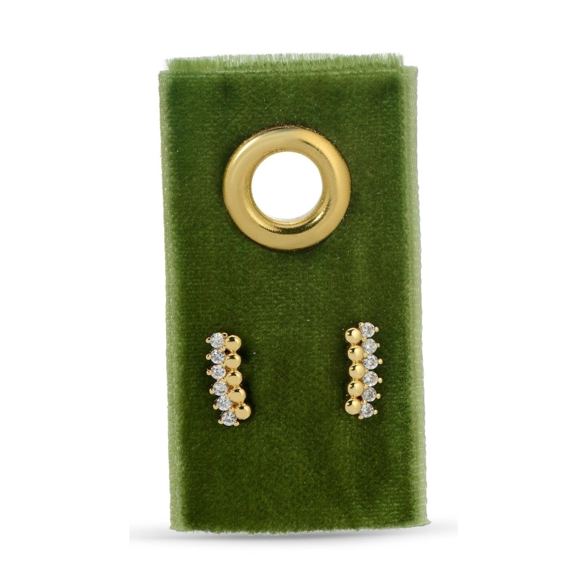 Delicate Dots & CZ Studs on Velvet Gift Tag - Splendid Iris