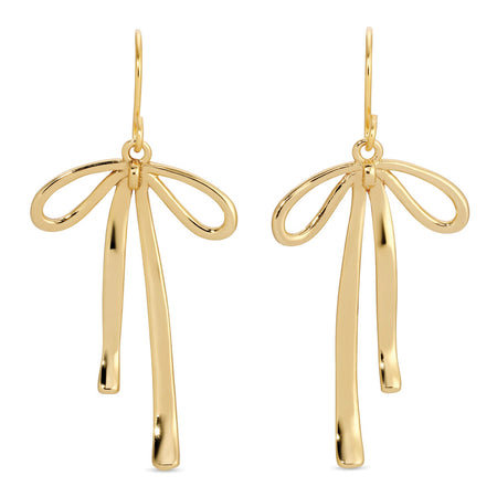 [LLOYD] 10K☆French Ribbon Point Earrings 18k Gold-Plated Bow Earrings | Trendy Jewelry – Splendid Iris