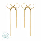 Flowy Long Bow Earrings, Water Resistant - Splendid Iris