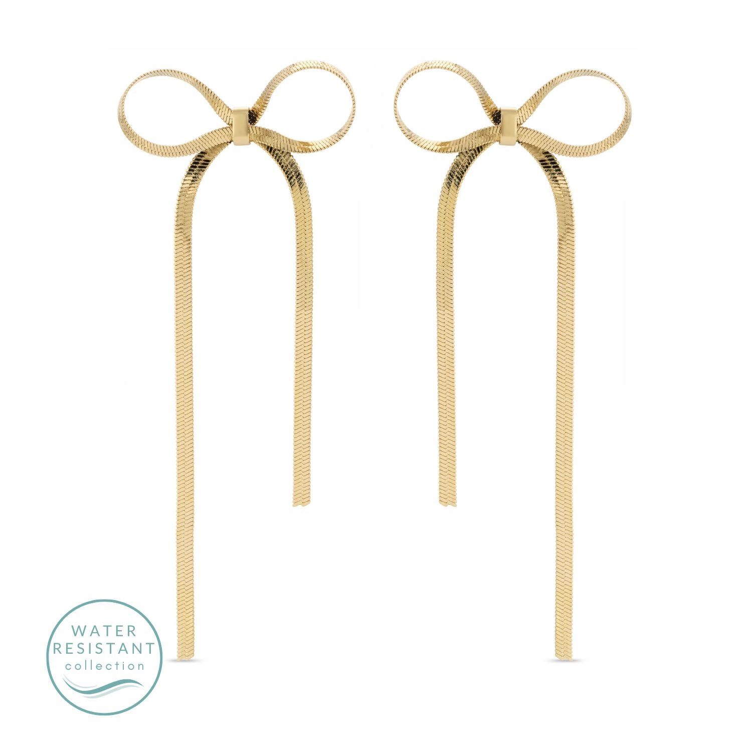 Flowy Long Bow Earrings, Water Resistant - Splendid Iris