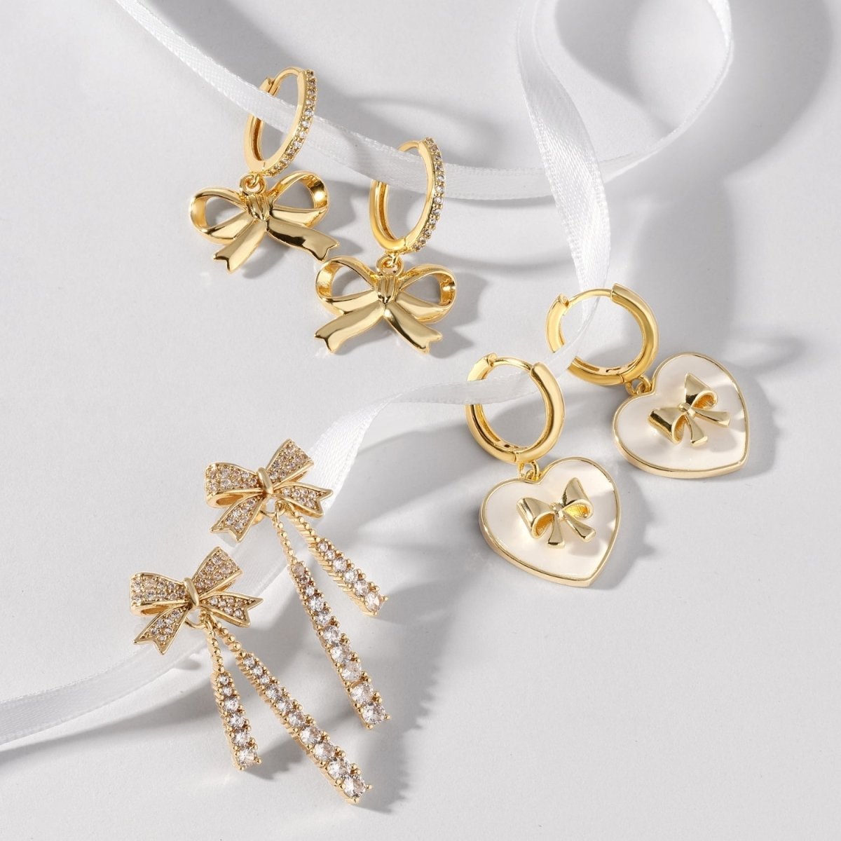 Hello Beautiful Long Bow Earrings - Splendid Iris