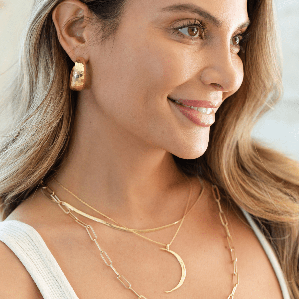 Large Rounded Trending Hoops - Splendid Iris