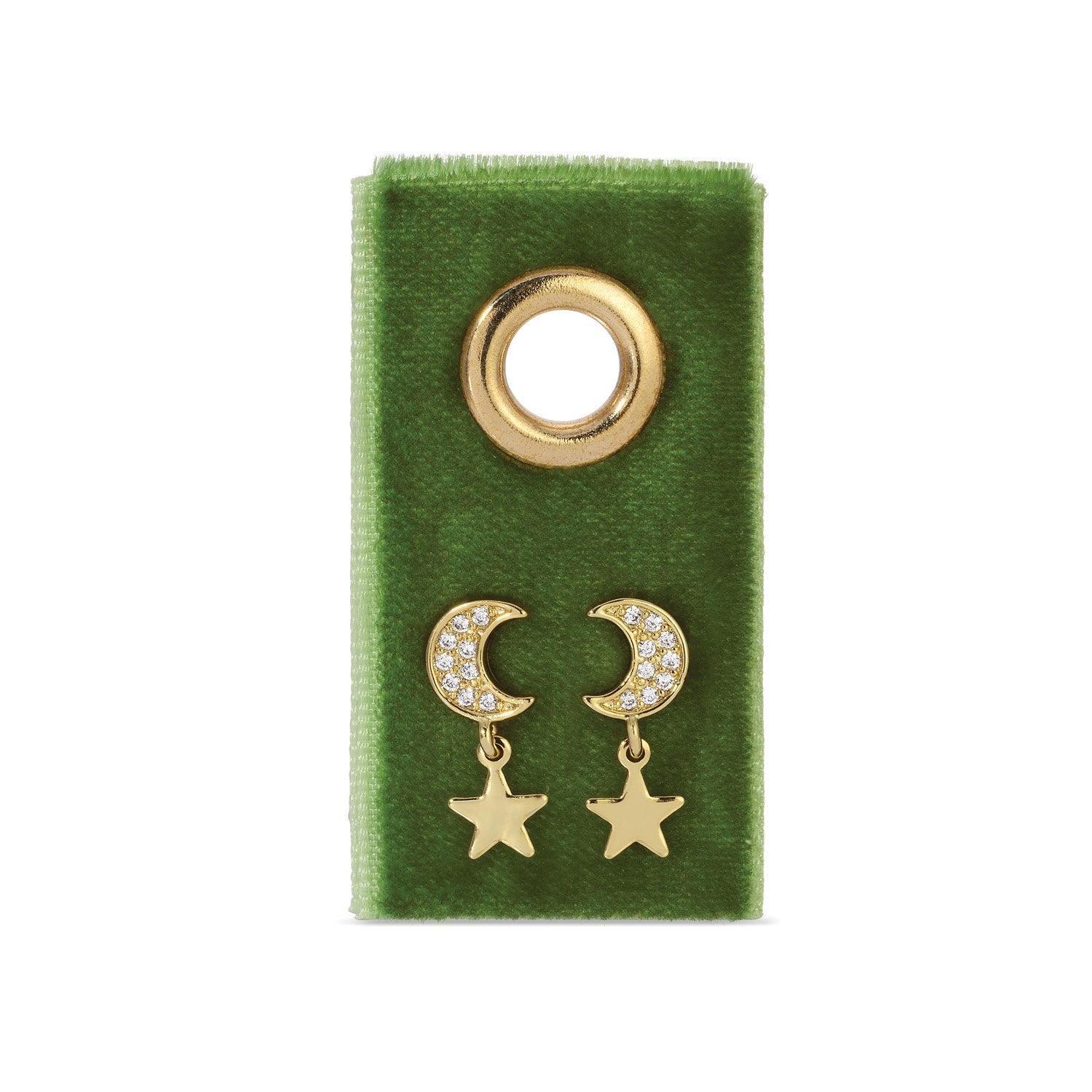 Moon & Star Studs on Velvet Gift Tag - Splendid Iris