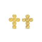 Petite Dot Cross Studs on Velvet Tag - Splendid Iris