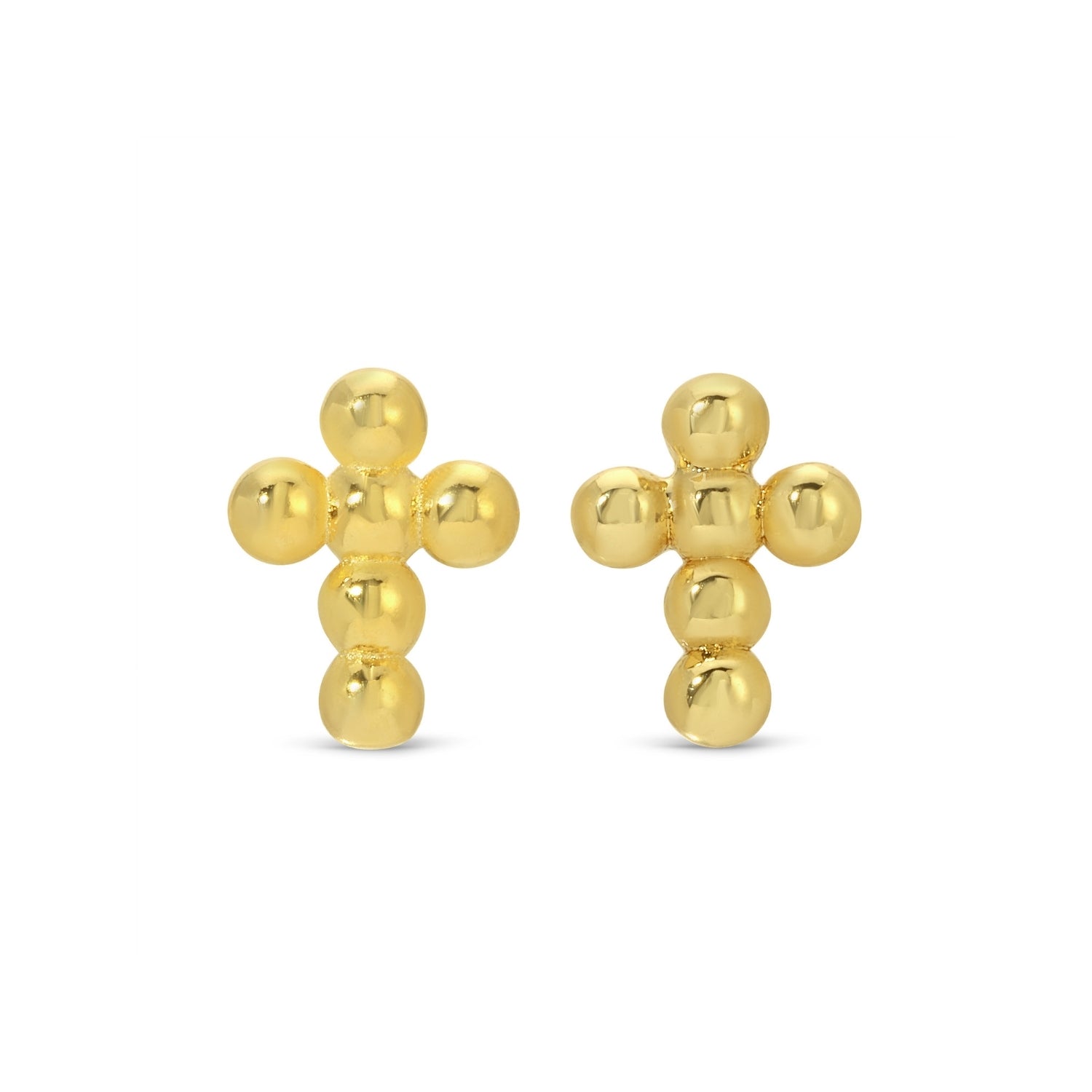 Petite Dot Cross Studs on Velvet Tag - Splendid Iris