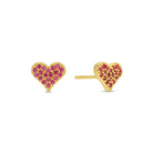 Pink Pave Heart Velvet Stud Gift Set - Splendid Iris