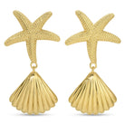 Starfish and Shell Statement Earrings - Splendid Iris