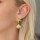 Starfish and Shell Statement Earrings - Splendid Iris