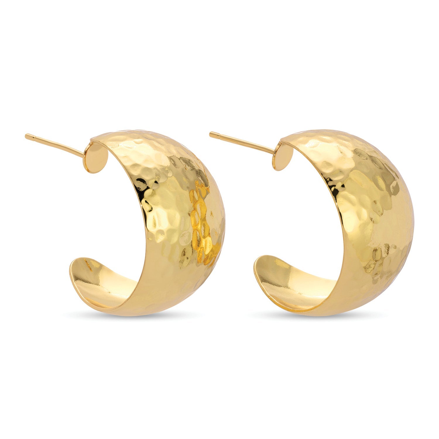 Textured Extra Wide Rounded Hoops - Splendid Iris