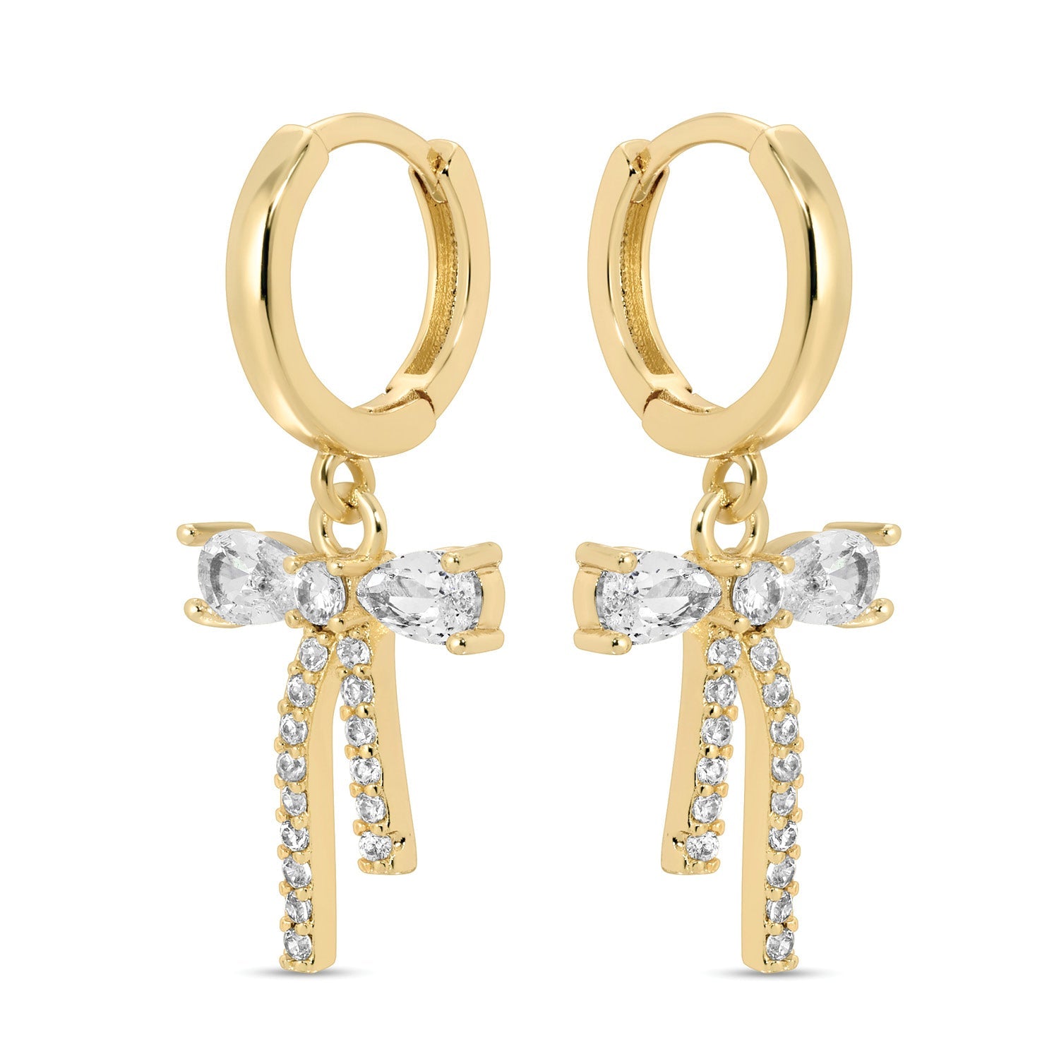 The Sweetest CZ Bow Huggies - Splendid Iris