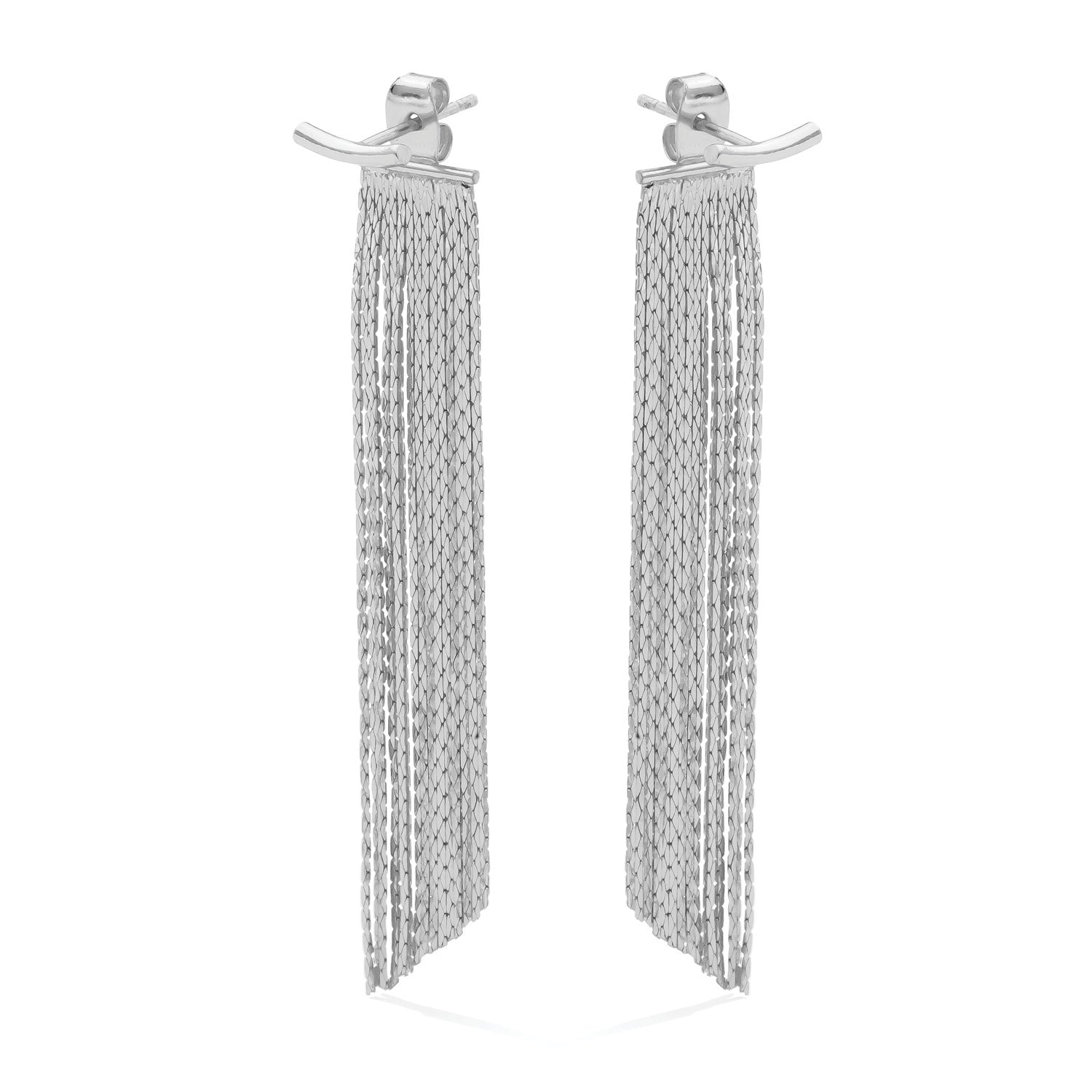 Back Accented Long Earrings - Splendid Iris