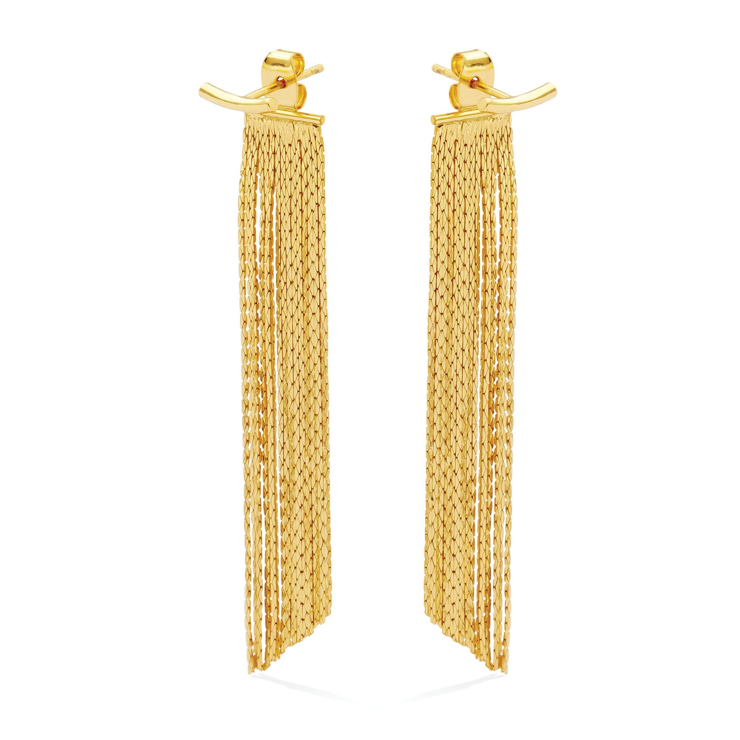 Back Accented Long Earrings - Splendid Iris