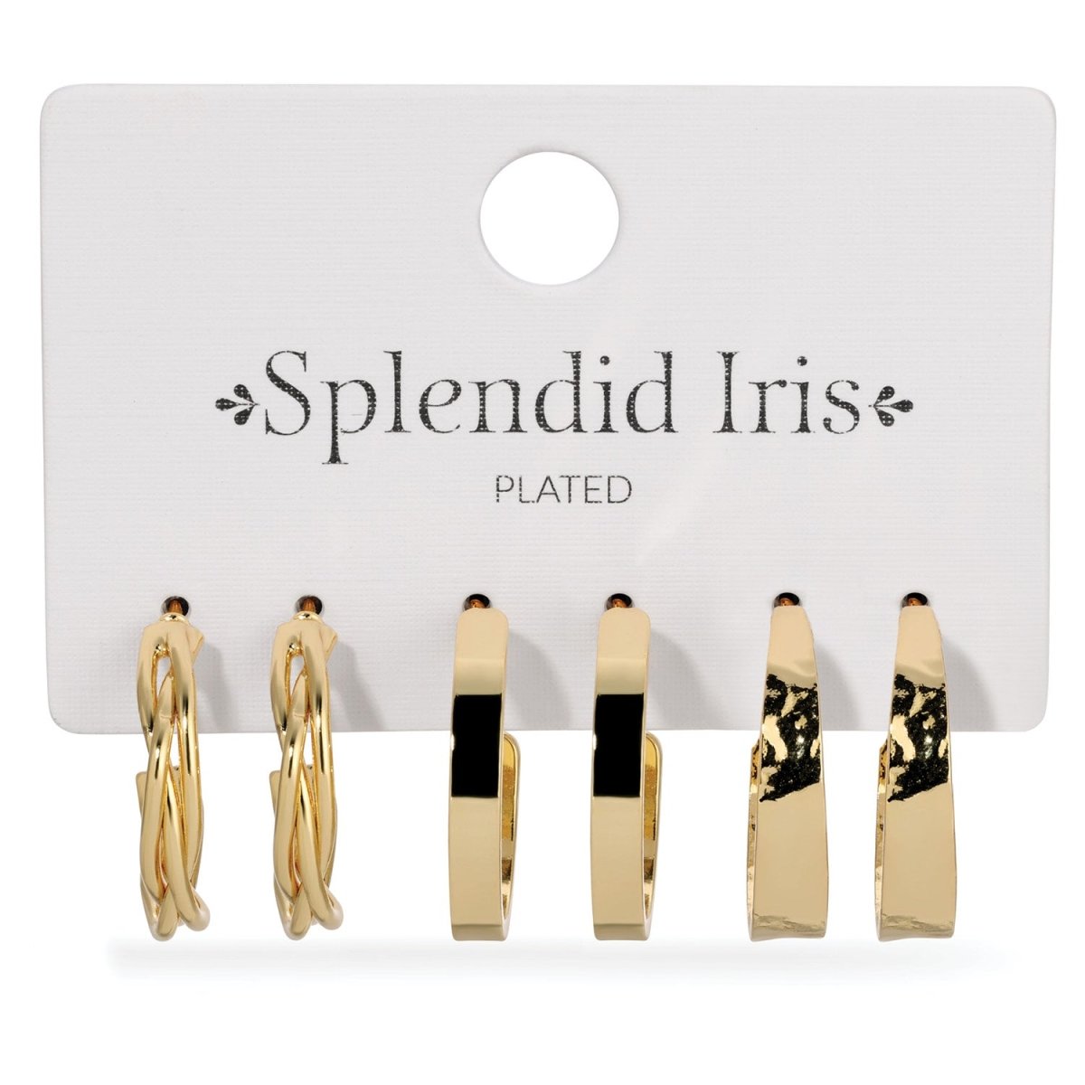 Combo 3 - Assorted Textured Hoops - Splendid Iris