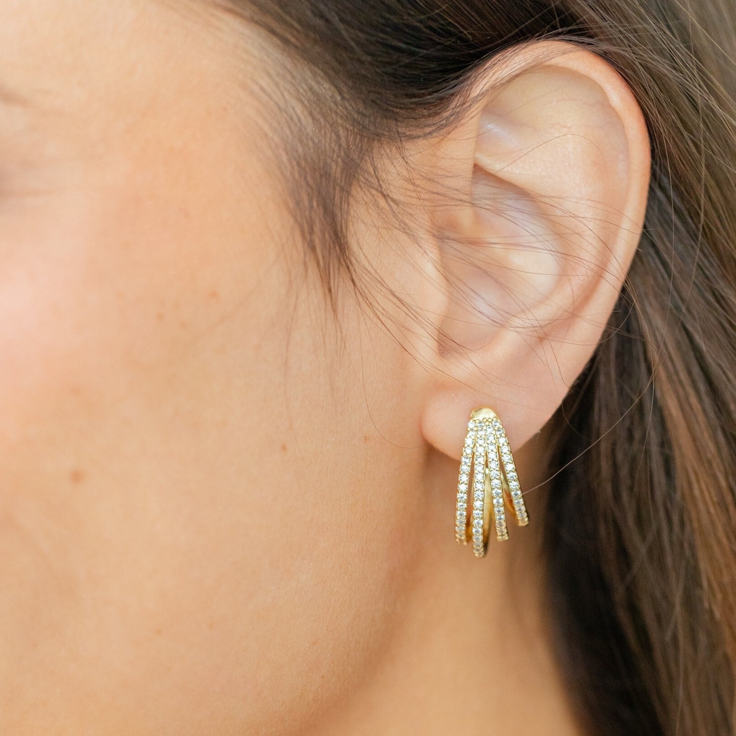 Flirting with Fancy Pave Hoops - Splendid Iris