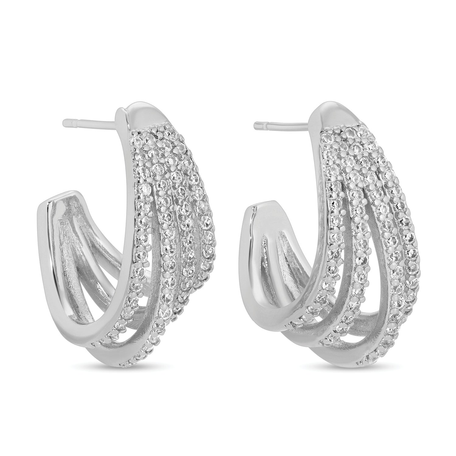 Flirting with Fancy Pave Hoops - Splendid Iris