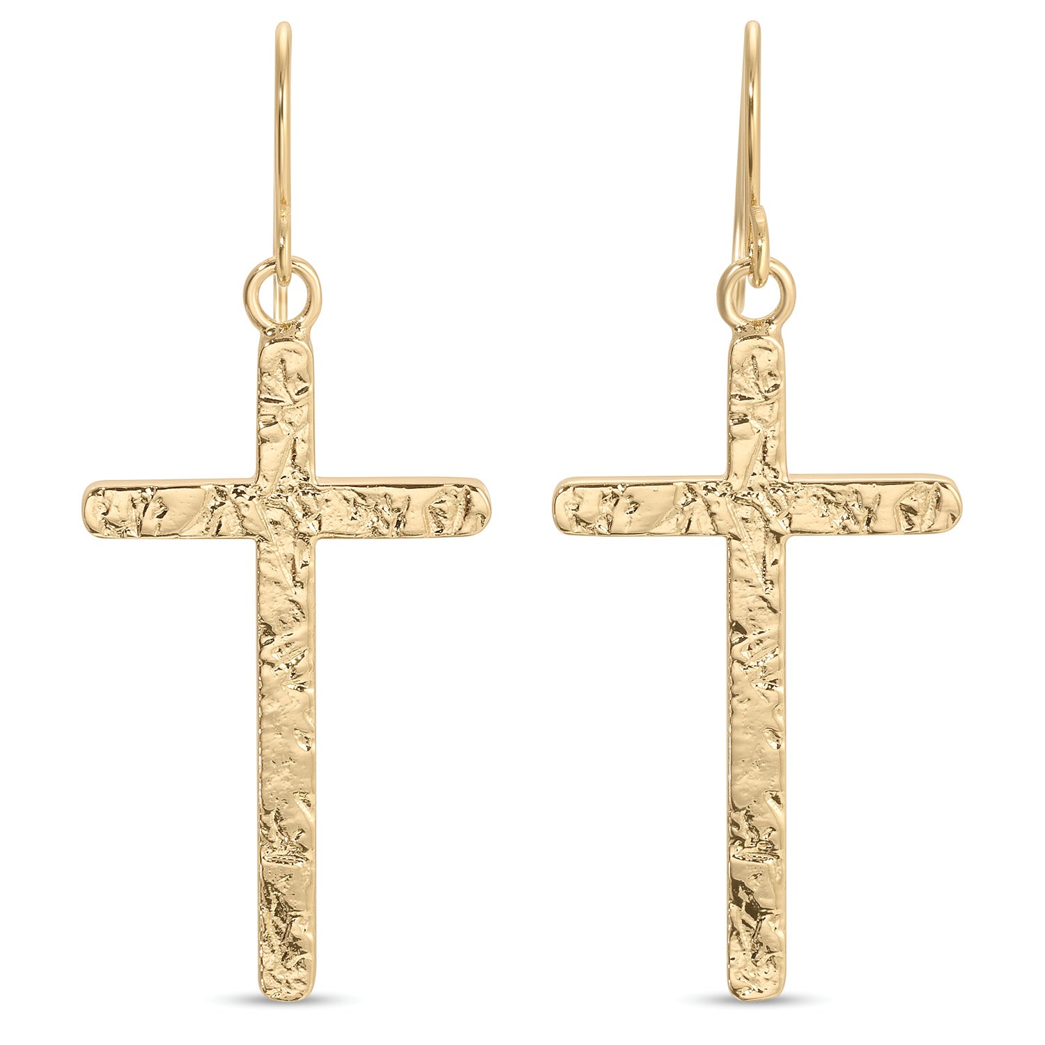 Long Gilded Cross Earrings - Splendid Iris