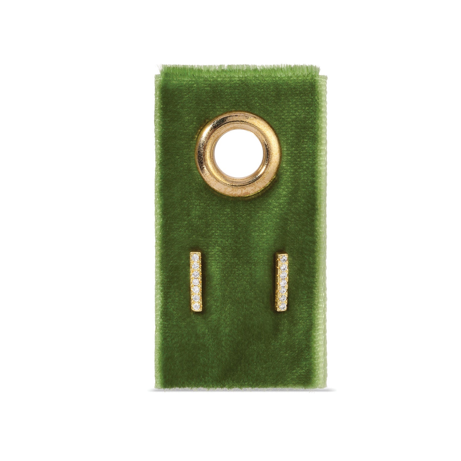 Pave Bar Studs on Velvet Gift Tag - Splendid Iris
