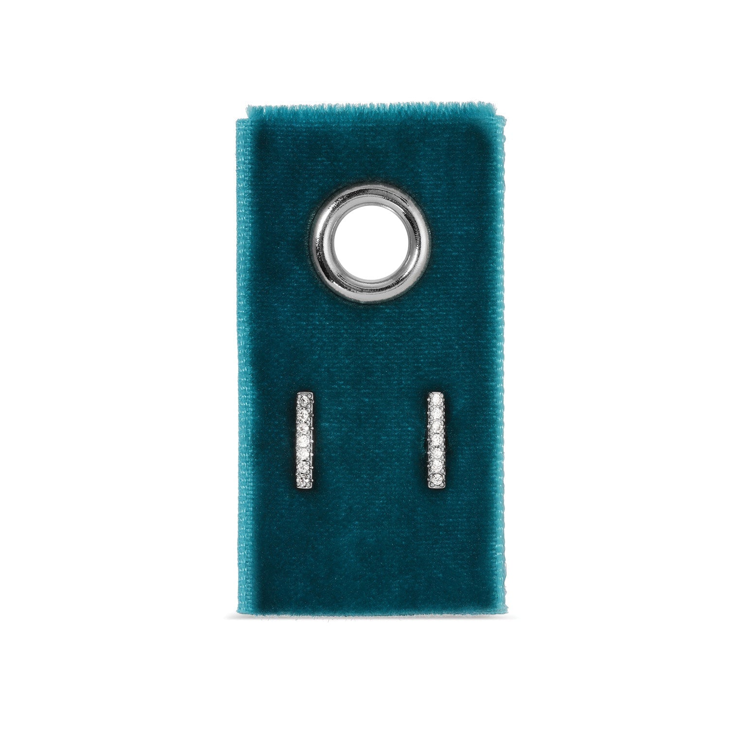 Pave Bar Studs on Velvet Gift Tag - Splendid Iris