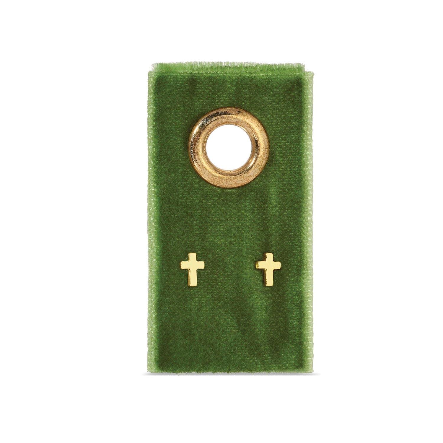 Small Cross Studs on Velvet Gift Tag - Splendid Iris