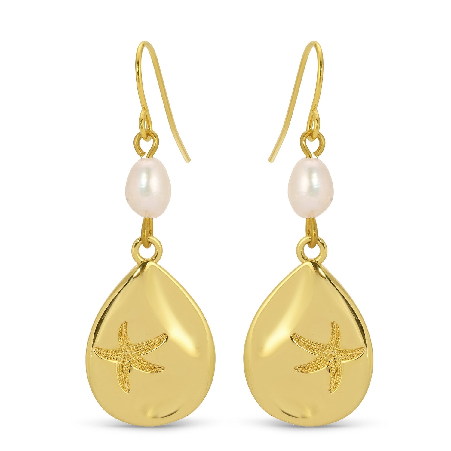 Starfish Accented Earrings with Pearl - Splendid Iris